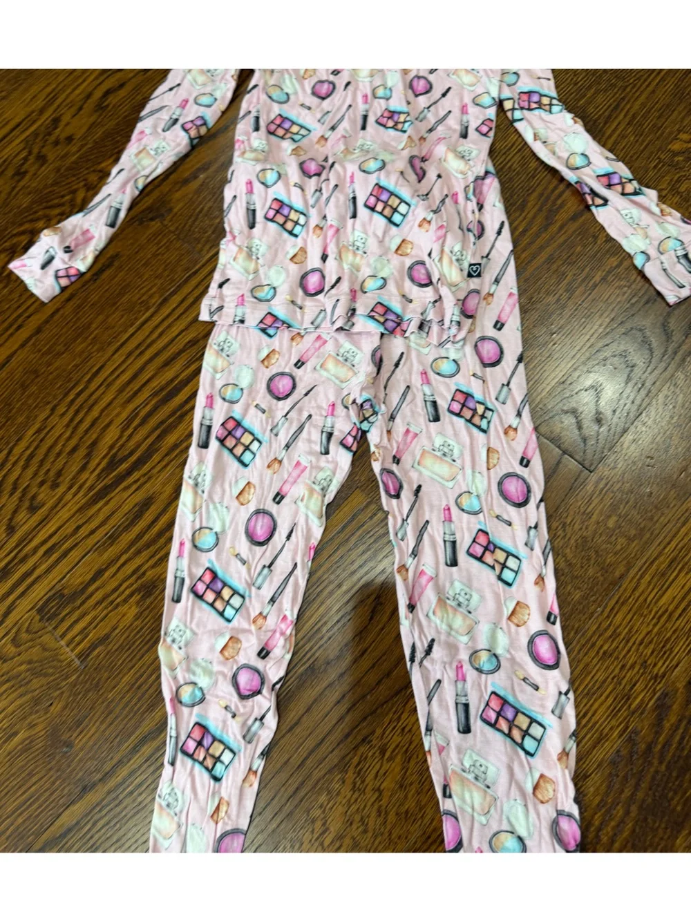 Lev Baby toddler Girls' Pink Makeup Print Pajama Set, size 4T